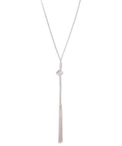 Chain Tassel & Knotted Lariat Necklace