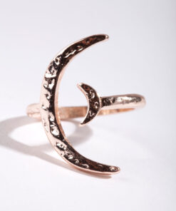 Rose Crescent Moon Open Ring