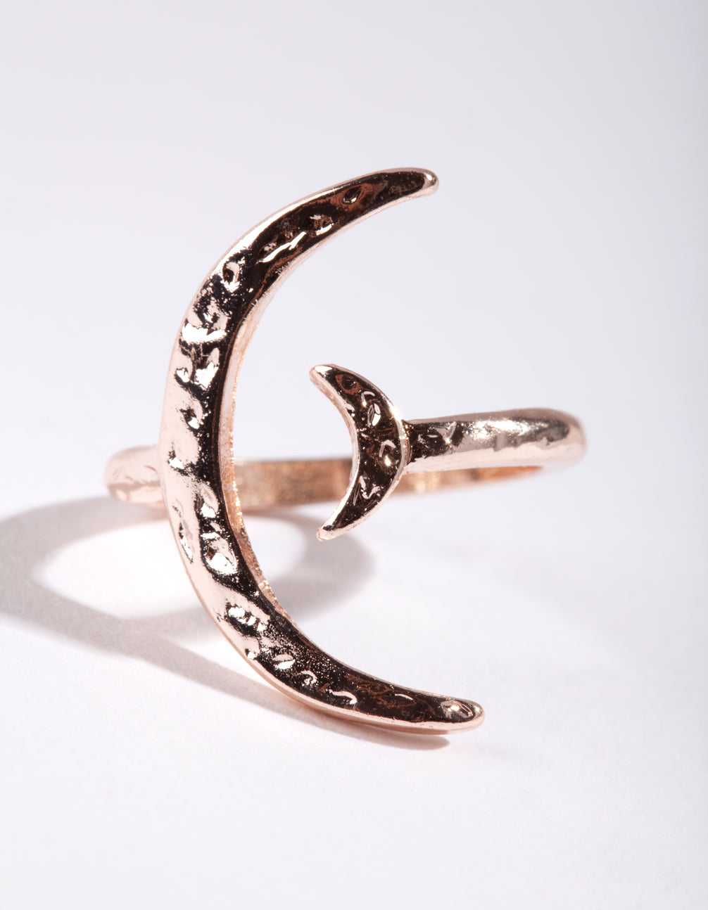 Rose Crescent Moon Open Ring