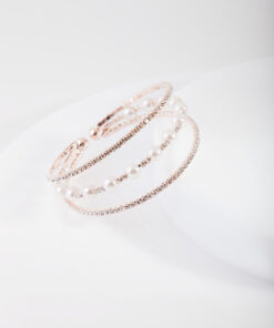 Rose Pearl Cup Chain Cuff