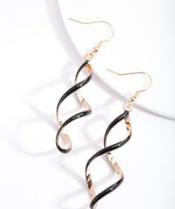 Black Spiral Earrings