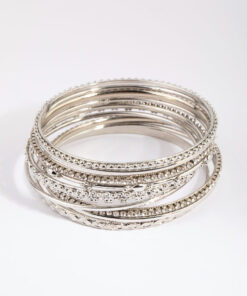 Rhodium Statement Bangle Pack