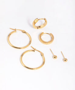 Stainless Steel Ball Stud Earring Pack