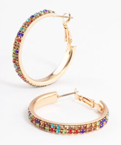 Medium Double Cupchain Hoop Earrings