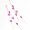 Purple Double String Bead Drop Earrings