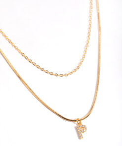 Letter P Layered Initial Necklace