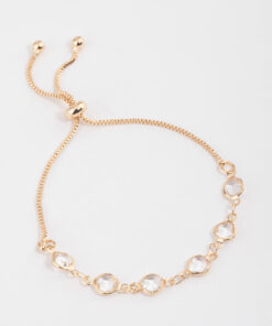 Circle Glass Stone Toggle Bracelet