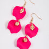 Pink Double Petal Drop Earrings