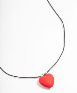 Rhodium Heart Beaded Necklace