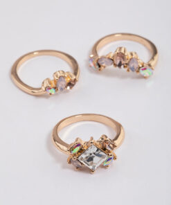 Rose Opal Embellished Ring Pack