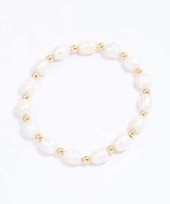 Beaded & Freshwater Pearl Stretch Bracelet
