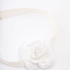White Pearl Rose Wide Ribbon Choker