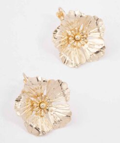 Textured Flower Hoop Earrings