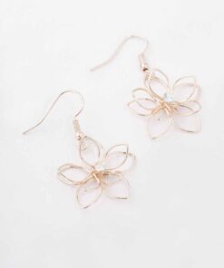 Rose Wire Flower Drop Earrings