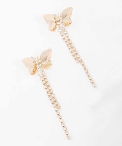 Butterfly Cupchain Drop Earrings