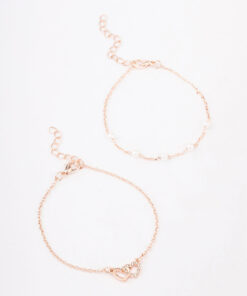 Rose Pearl Heart Bracelet 2-Pack