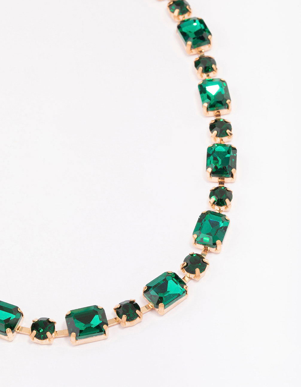 & Green Geometric Statement Necklace