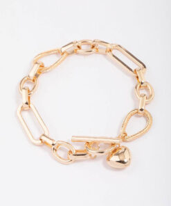 Link Heart T&O Chain Bracelet