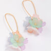Cluster Flower Fish Hook Drop Earrings