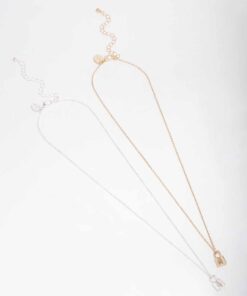 & Plain Locket Necklace Pack