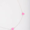 Pink Enamel Heart Chain Necklace