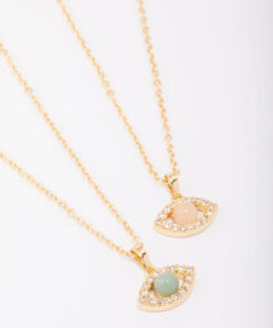 Semi-Precious Evil Eye Necklace Set