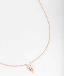 Flower Stem Pendant Necklace