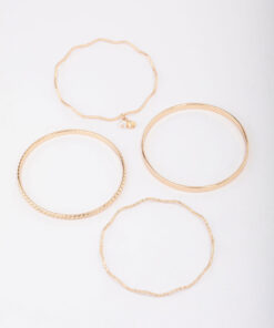 Wavy Bangle 4-Pack