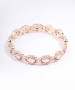 Rose Marquise & Pink Stretch Bracelet