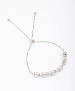 Rhodium Halo  Bracelet