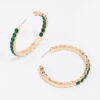 Emerald Stone Hoop Earrings