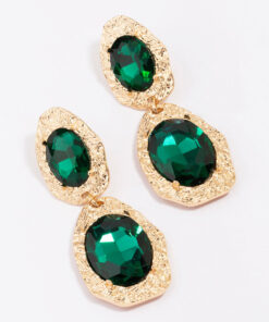 Double Disc Emerald Earrings