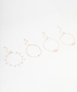 Rose Tassel Bracelet 4-Pack