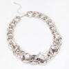 Rhodium Chunky Short Chain Necklace