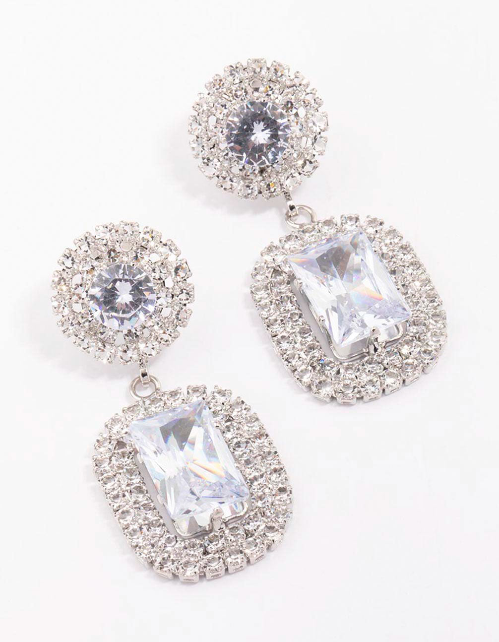 Double Stone Statement Earrings