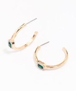 Oval Halo Hoop Earrings