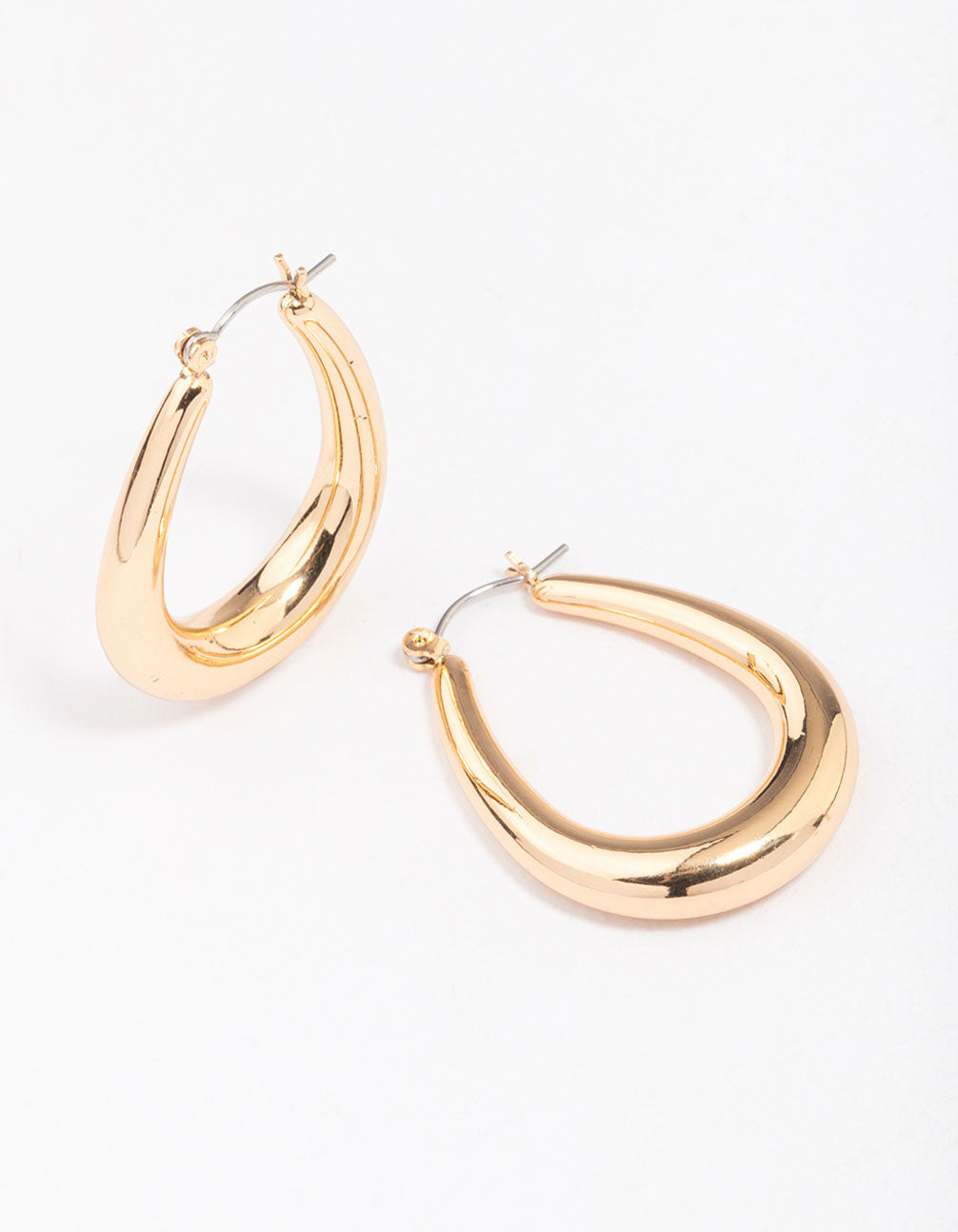 Cut Out Pear Hoop Earrings