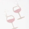 Glitter Wine Glass Earrings