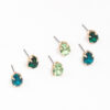 & Green Pear Stud Earring 3-Pack