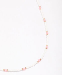 Beaded Facet Chain Necklace