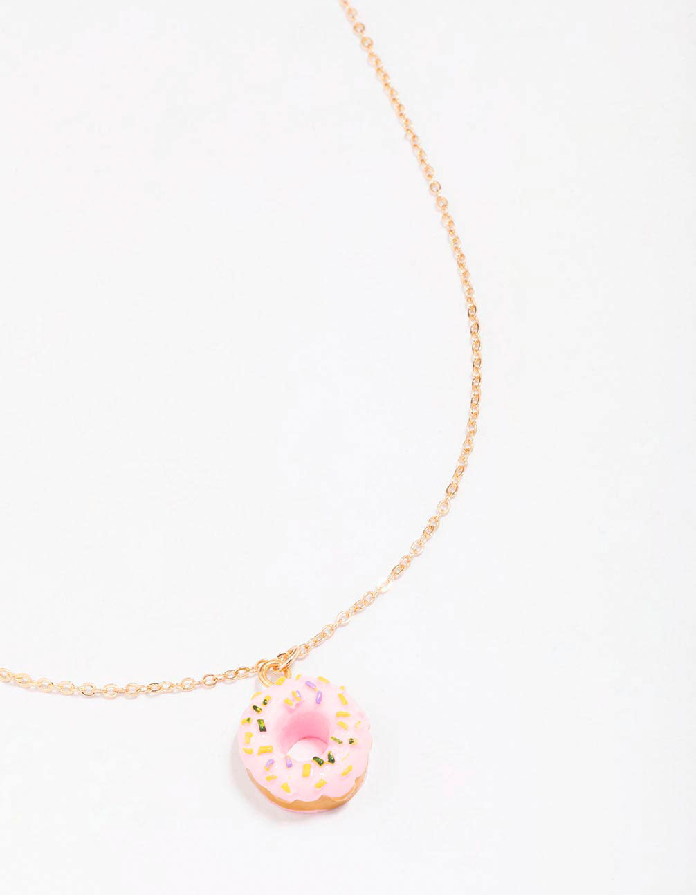 & Pink Donut Pendant Necklace