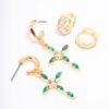Emerald Cross Earring Pack