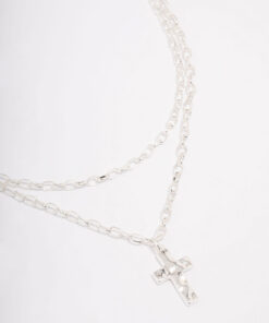 Chunky Cross Layered Necklace