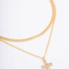 Cross Layered Curb Necklace