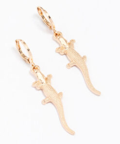 Alligator Drop Hoop Earrings