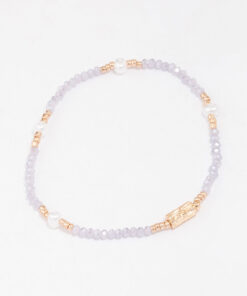 Lilac Beaded & Pearl Bracelet