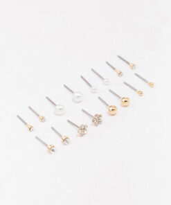 Flower & Pearl Earring 8-Pack