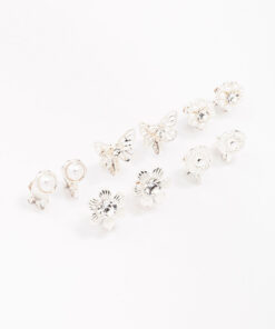 Butterfly & Flower Clip On Earring 5-Pack