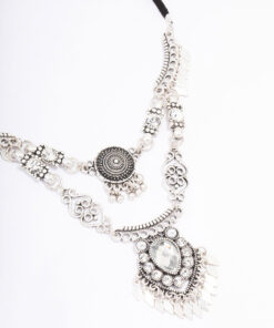 Antique Metal Fringe Layered Necklace