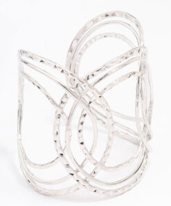 Rhodium Oval Loop Wrist Cuff